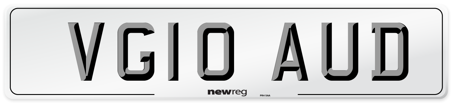 VG10 AUD Number Plate from New Reg